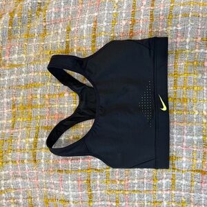 Nike Black Sports Bra with Yellow Accents